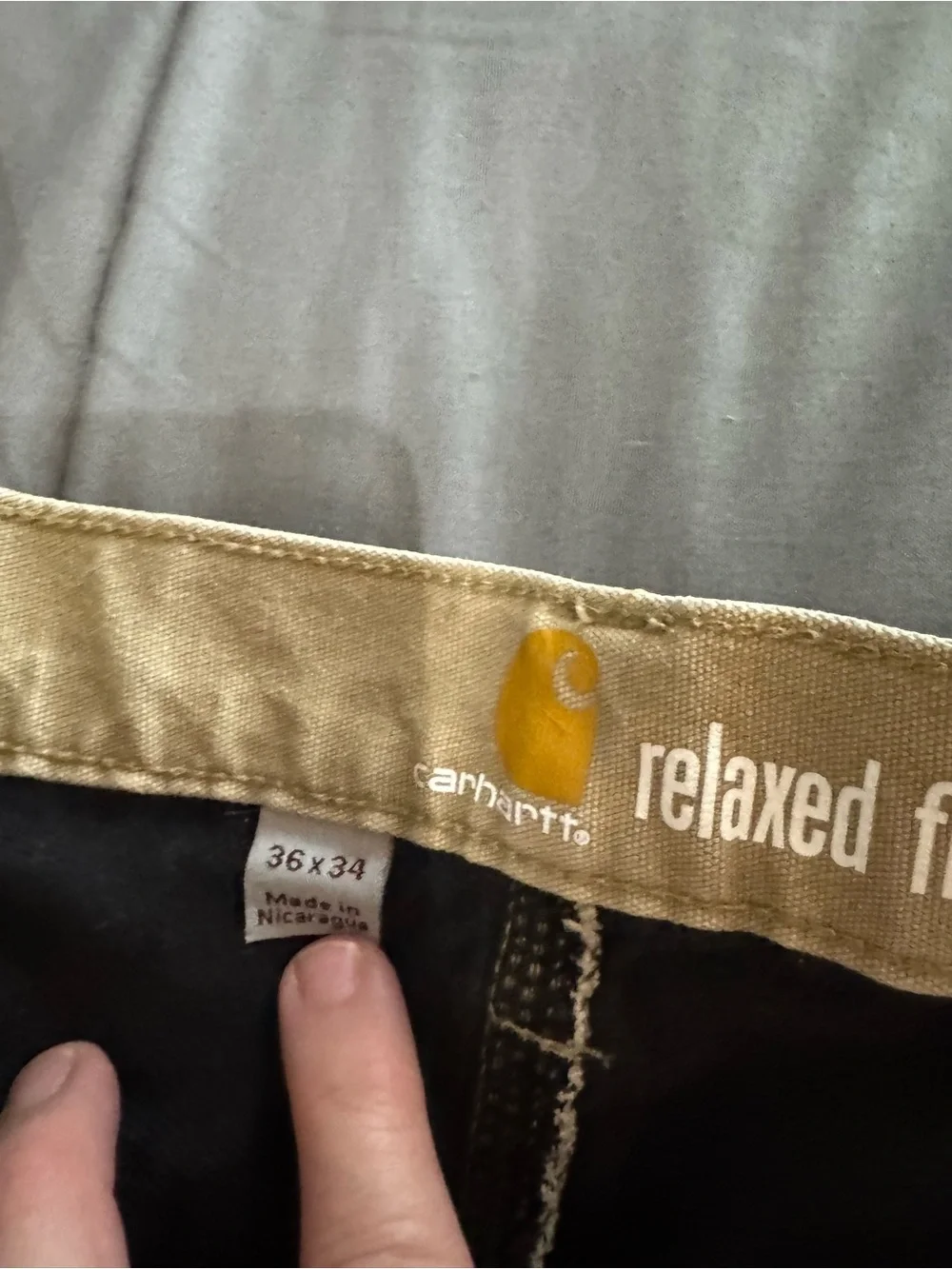 Carhartt Relaxed Fit Canvas Utility Work Pants - Tan Khaki - Men's Size 36x34